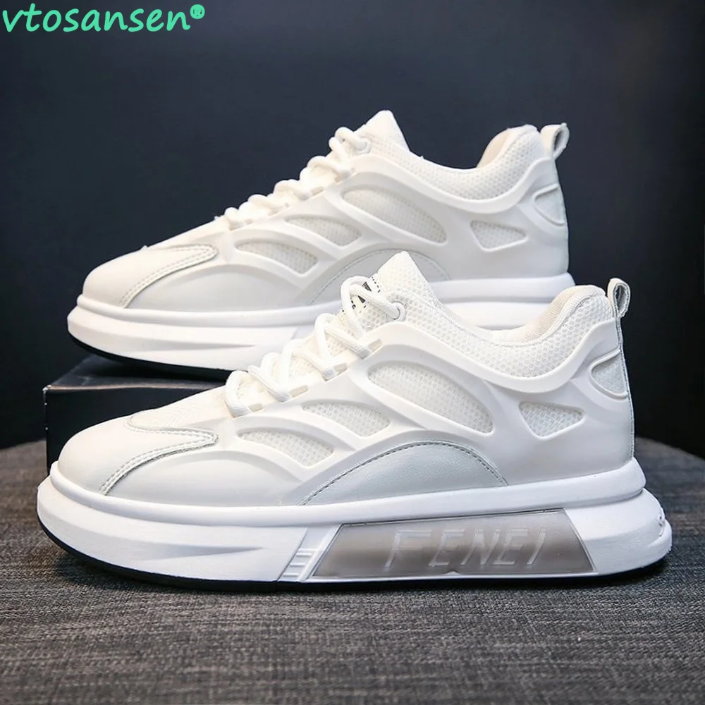 

Женские дышащие кроссовки для бега, легкие белые повседневные кроссовки на толстой подошве для девушек, 2021