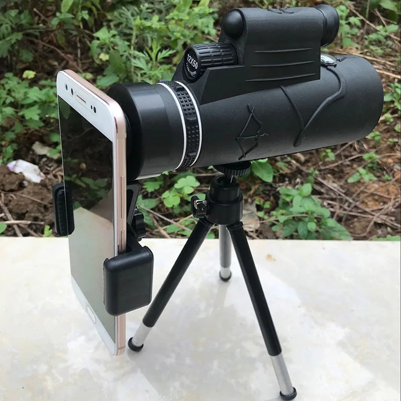 Бинокль профессиональный 12x50 оптическое зрение высокого разрешения поле зрения с увеличением для наблюдения за птицами, кемпинга, охоты.