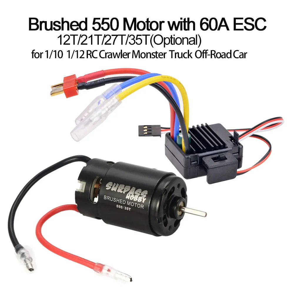 WP 1060 RTR 60A водонепроницаемый матовый T ESC 550 12T 21T 27T 35T двигатель для 1/10 1/12 RC Tamiya Traxxas