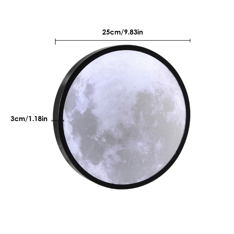 

LED Lighted Makeup Moon Shaped Round Mirror Wall Mounted Shaving Mirrors Lamp for Vanity Bathroom Bedroom Anti-oxidation