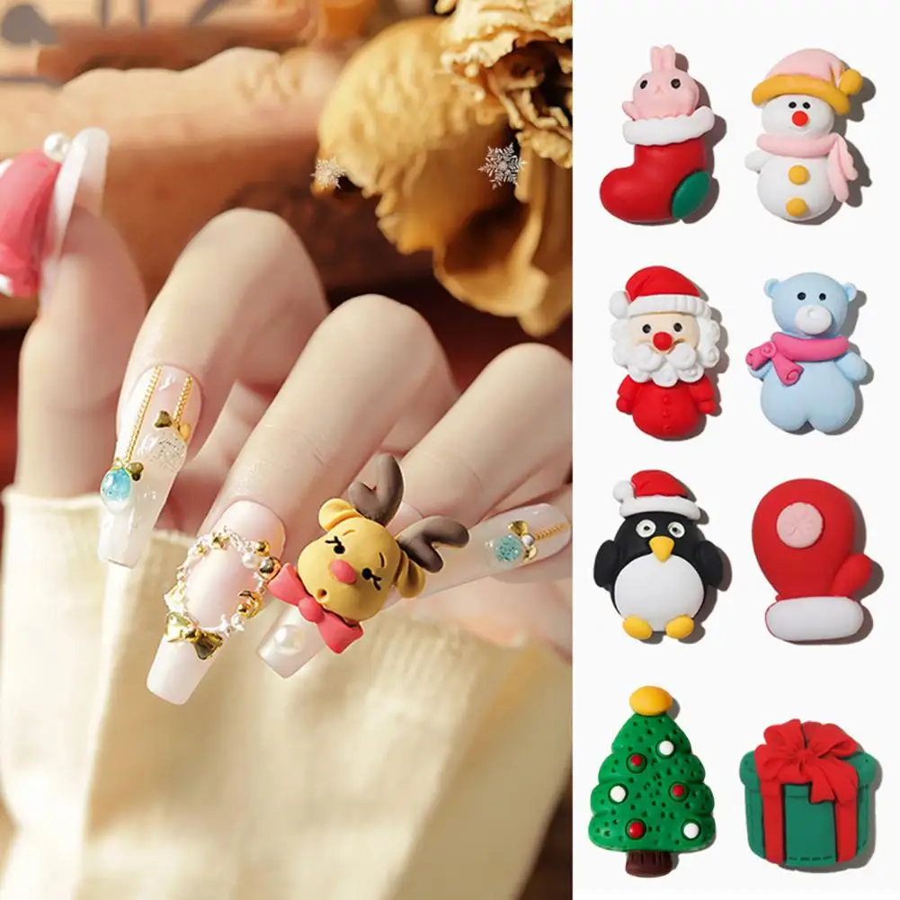 

5Pcs/Set Nail Rhinestone Delicate Resin Non-Fading for Girl Nail Christmas Ornament Nail Decor Christmas Nail