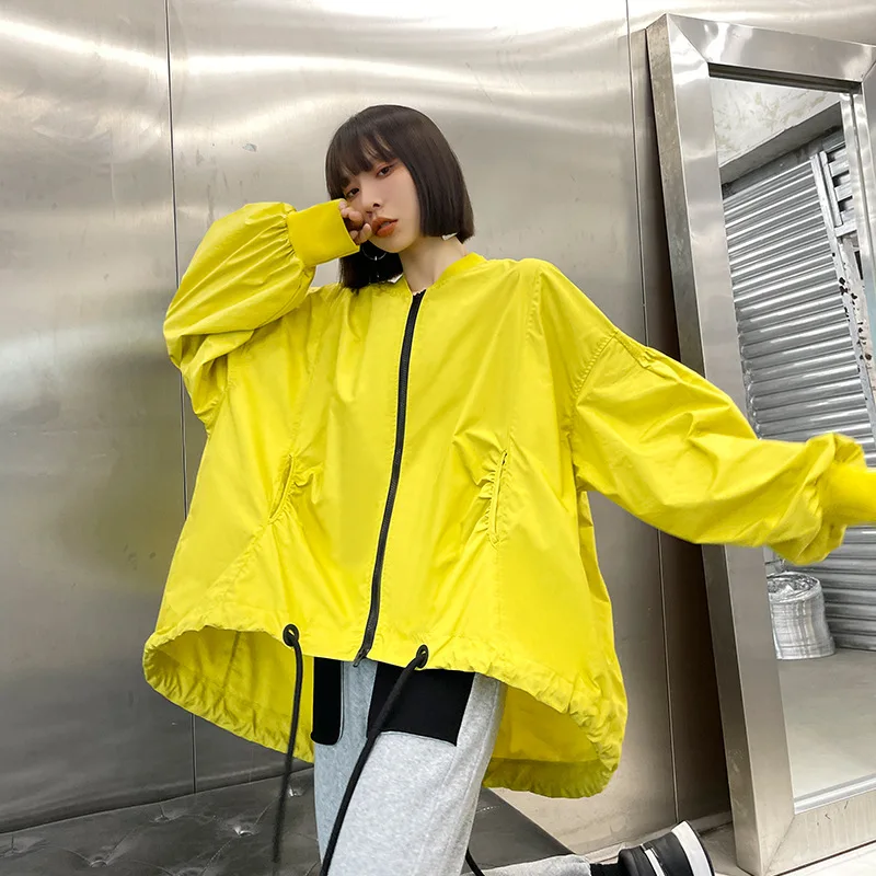 

Spring and autumn long sleeve coat lady new fat MM loose show thin baseball clothes tide small short style windbreaker