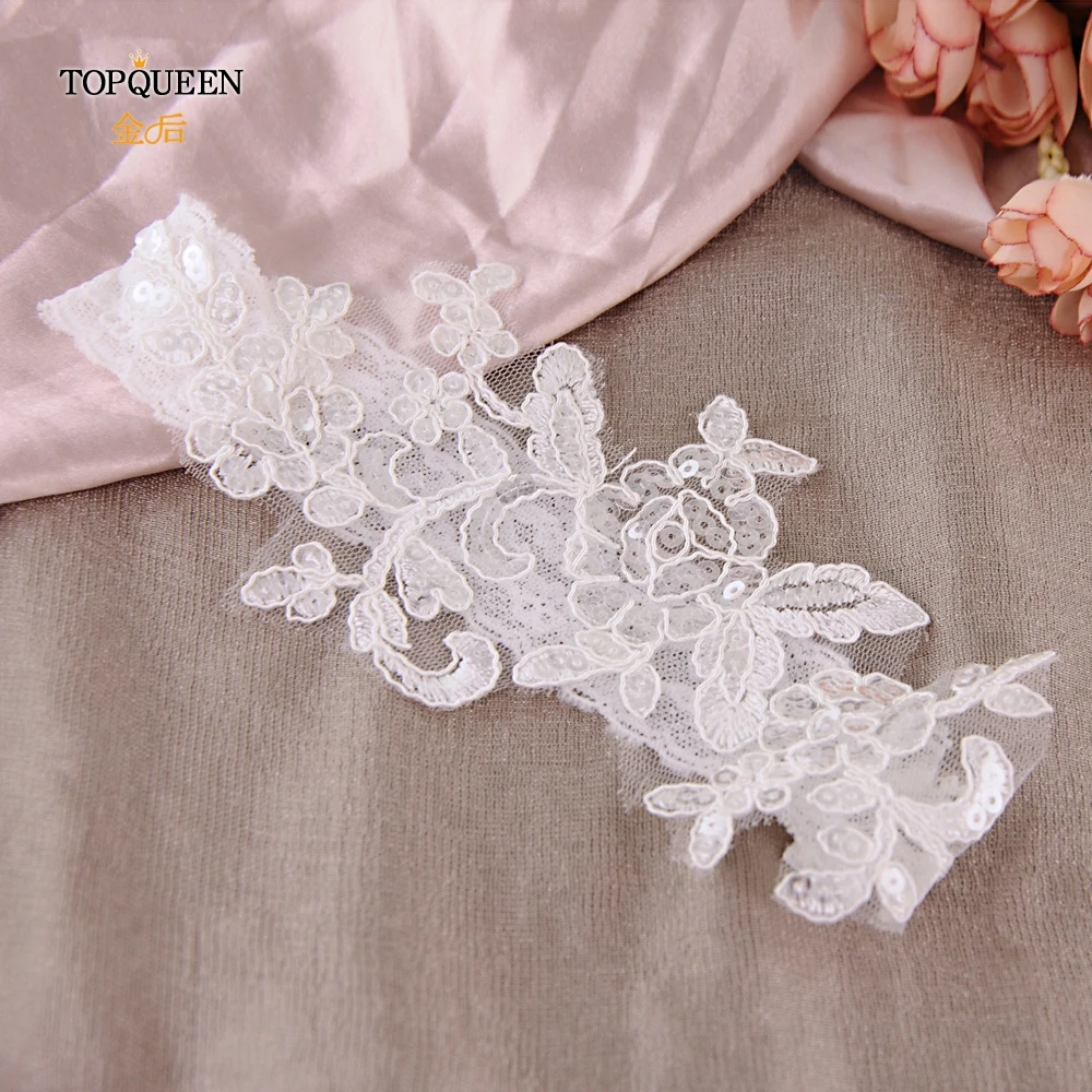 TOPQUEEN Свадебная подвязка белая вышивка цветочные сексуальные подвязки для