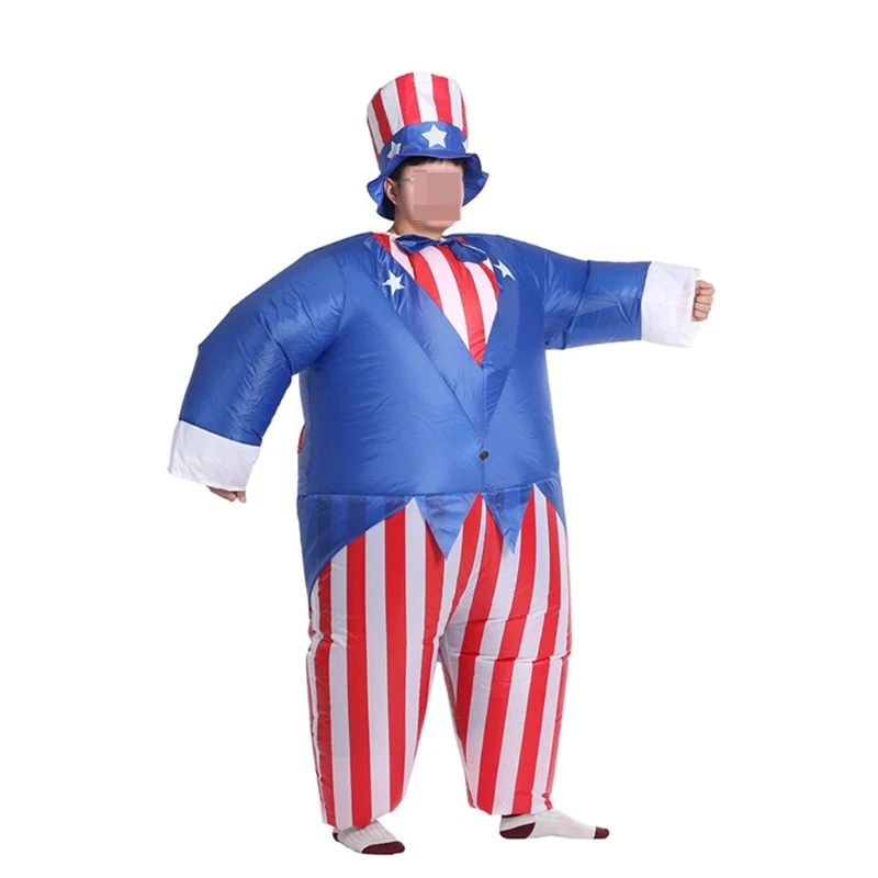 

American Independence Day Uncle Sam Halloween Adult Cosplay Inflatable Suit Festive Party Clothing Set Carnival Party