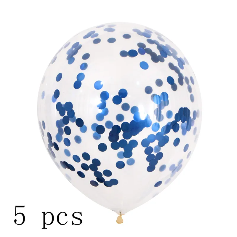 5pcs blue confetti 1 шт., 7 трубок, подставка для воздушных шаров, держатель воздушных шаров для шаров, 100 точек, клеевые шары в горошек, поддержка шаров, Свадебная вечеринка, Рождество, год - Цвет: 5pcs blue confetti