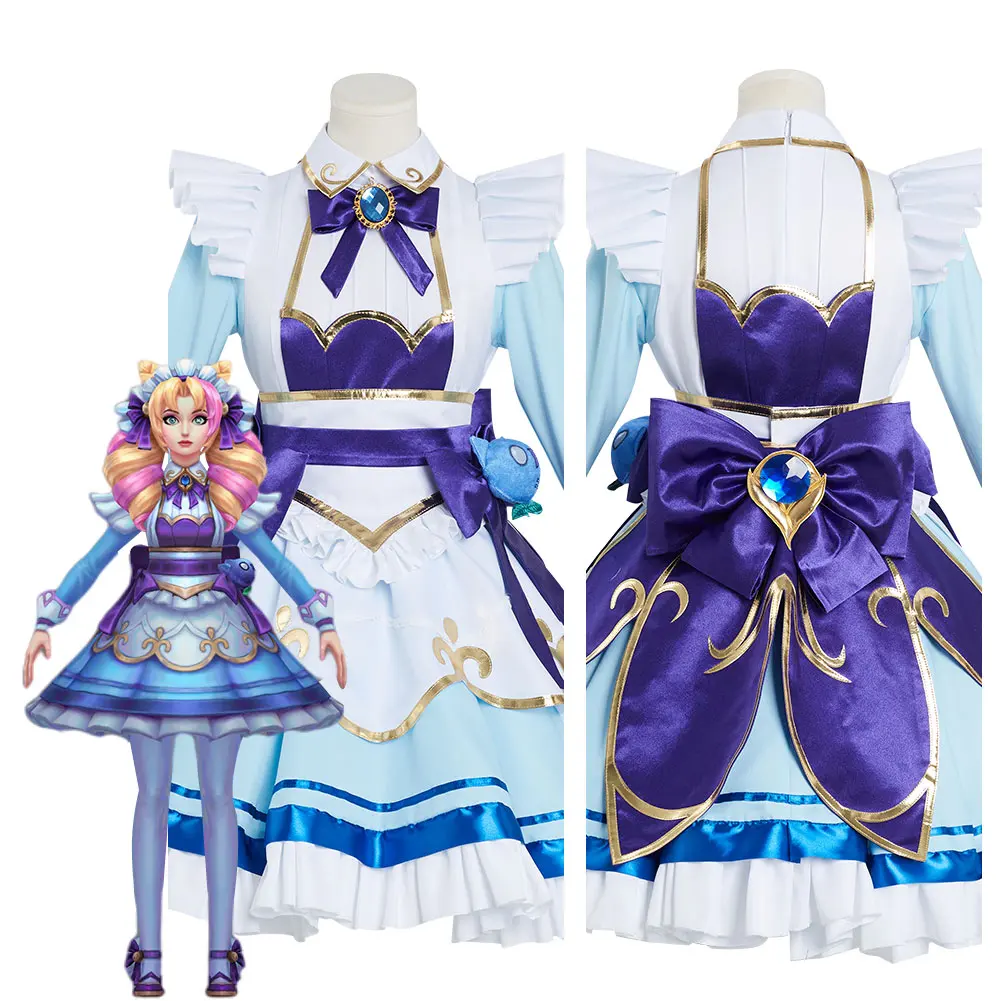 

LoL Gwen Cosplay Costume Cafe Maid Dress Outfits Halloween Carnival Christmas Costumes Suit For Adult Women Girls Gifts