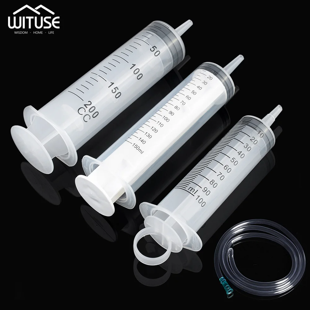 

50-200ml Big Reusable Plastic Syringe Hydroponics Syringe For Lipgloss Nutrient Sterile Health Measuring Syringe Cat Feed Tools