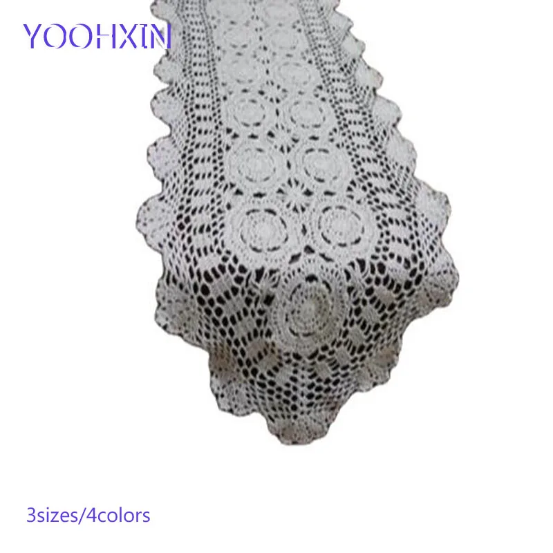 Винтажная белая хлопковая скатерть для стола ручной работы из вязаного кружева