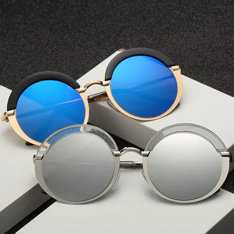 

Q 2020 Fashion Retro Round Brand Designer Sunglasses Women Vintage Sun Glasses Shades Mirror Eyewear Gafas De Sol Mujer UV400