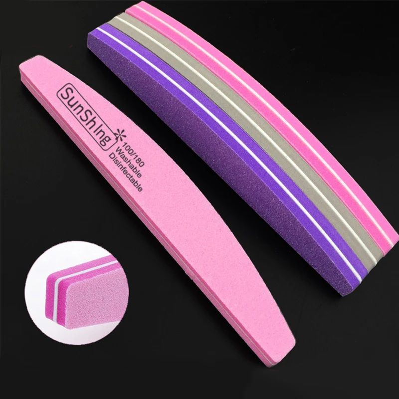 

Sponge Nail File Sanding Buffers 100/180 Grit Sandpaper Double-Side Manicure Pedicure Tool Nail Polish Remove Nails Accessories