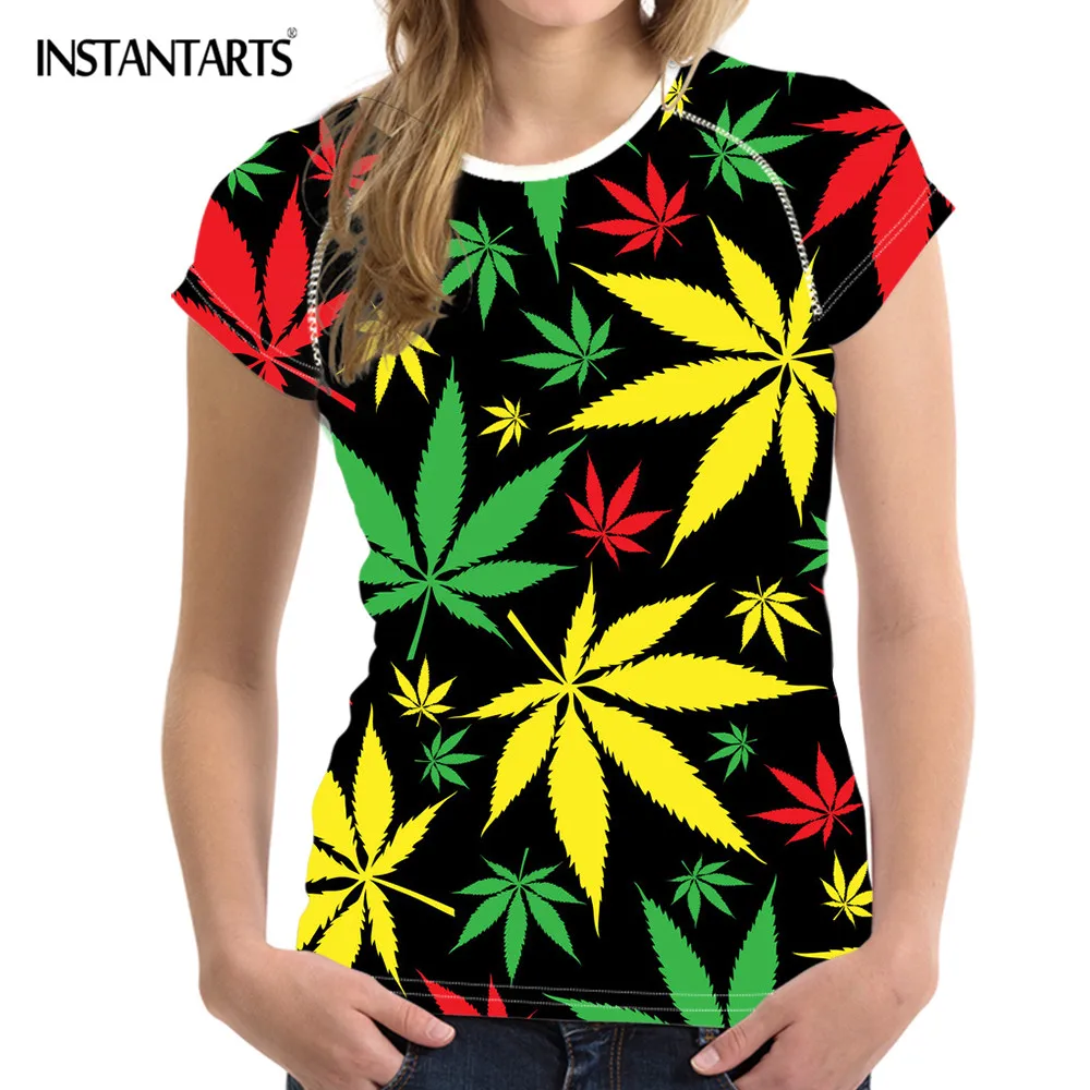 Женская футболка с короткими рукавами INSTANTARTS ямайская Спортивная быстросохнущая
