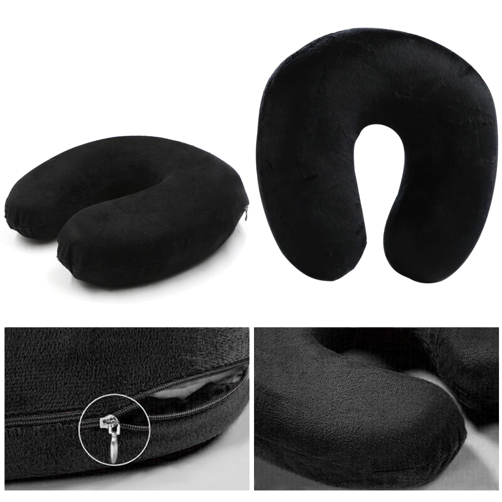 

Memory Foam Pillow Neck U-Shape Pillows For Airplane Neck Support Travel Accessories 4Colors Comfortable Pillows For Sleep Home