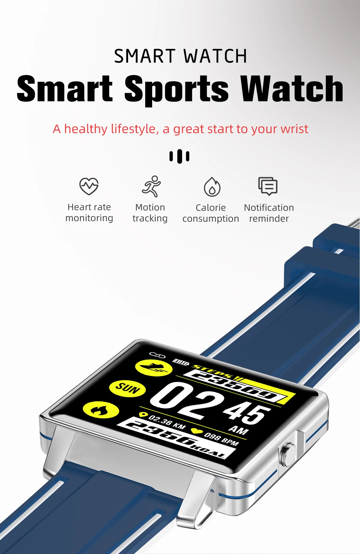 

Willgallop l5 heart rate / blood pressure / blood oxygen saturation monitoring smart watch men's and women's sports tracker