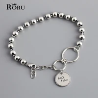 real 925 sterling silver korean fashion summer luck forever 5mm beads strand bracelet for women men trendy fine jewelry