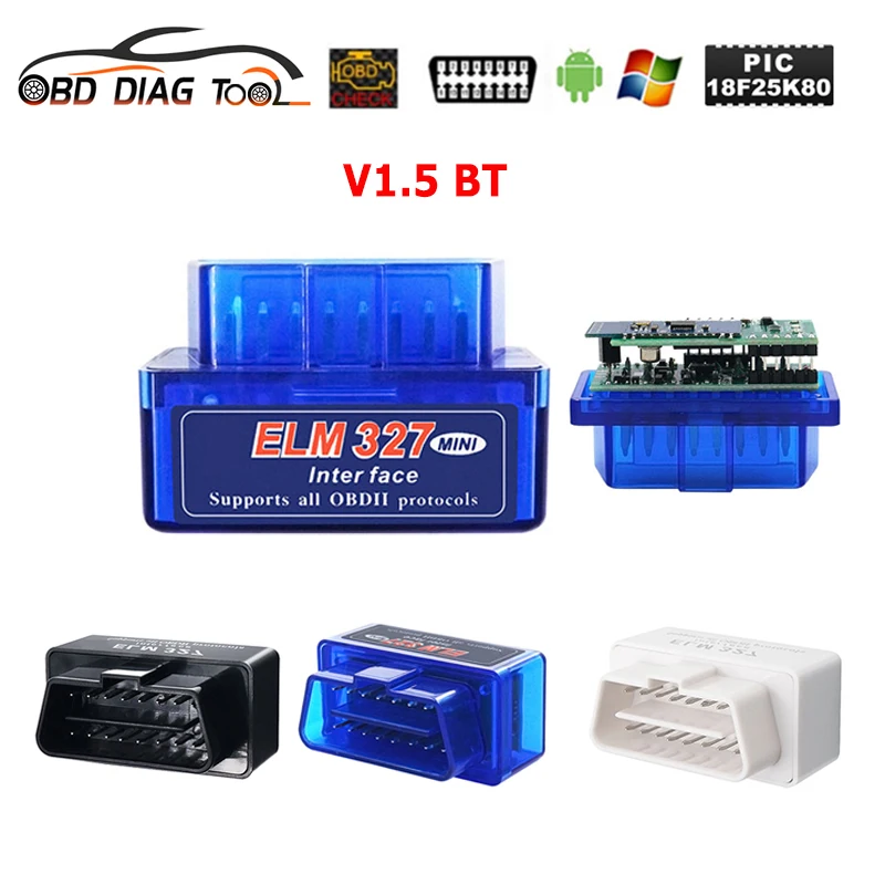 Автомобильный диагностический сканер OBD2 ELM327 V1.5 PIC18F25K80 автомобильный прибор с