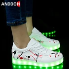 Детские светящиеся туфли со светодиодной подсветкой кроссовки для мальчиков и девочек, размеры 30-44
