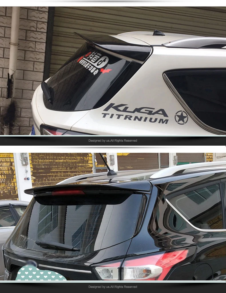 Fit For Ford Escape Kuga Exterior ABS Plastic Unpainted Primer Color Rear Trunk Wing Spoiler Decoration 2013 - 2017 2018 2019 | Автомобили