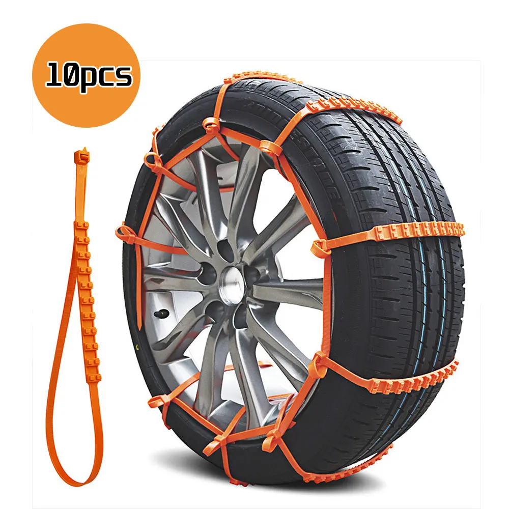 

10Pcs Universal Winter Car Tire Wheels Snow Emergency Anti-skid Chains Outdoor Non-slip Cable Belt Tie Chain