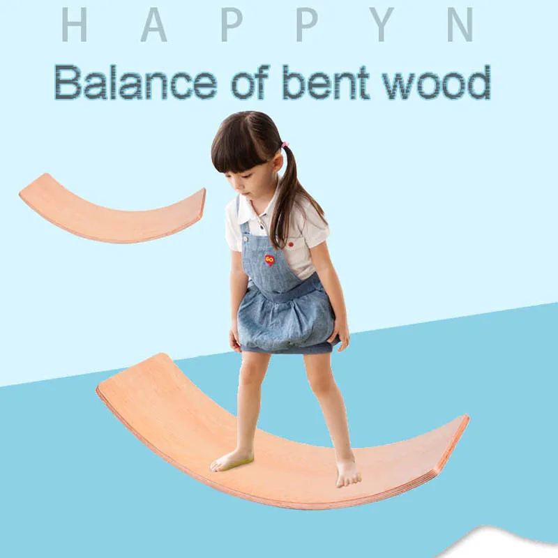Children's educational sense integration training seesaw exercise game wooden balance board yoga practice bending board