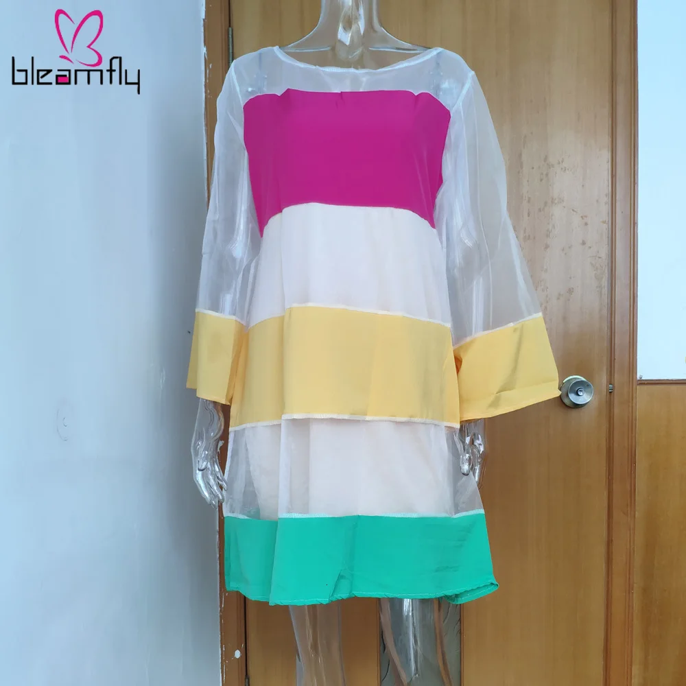 2019 женское летнее разноцветное мини повседневное пляжное платье трапециевидной