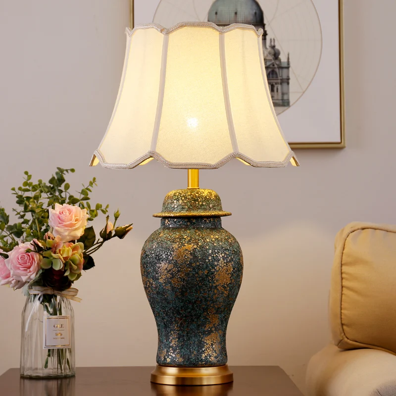 

American Luxury Simple Fashion Warm Ceramic Table Lamp For Bedside Lamp Study Lamp Bedroom Living Room Decor Light Night Light