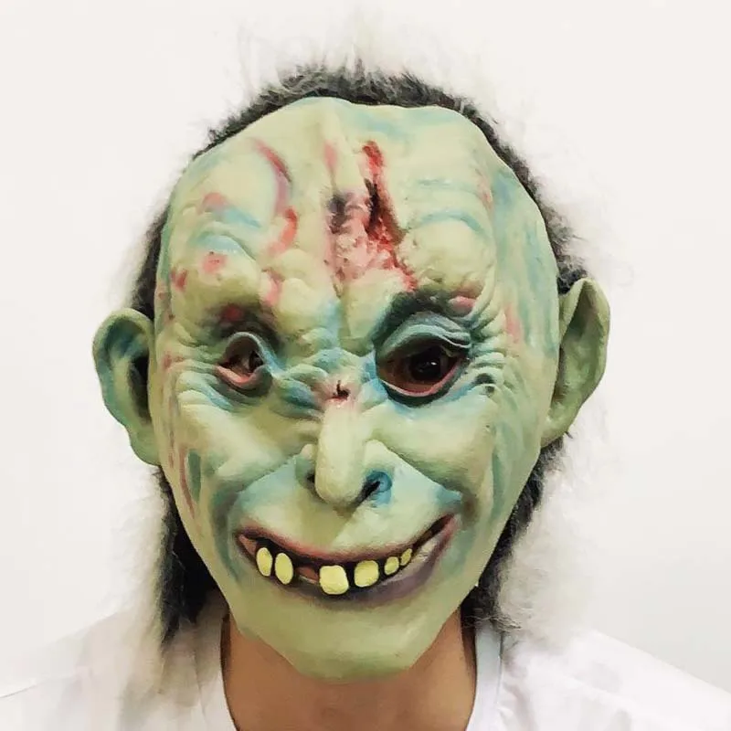 

Реквизит для ролевых игр на Хэллоуин, вечеринку, фестиваль, представлений, страшный зеленый монстр, латексная маска для детей и взрослых