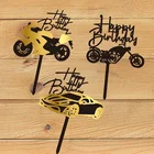 Новые автомобили, Мотоциклетные аксессуары, акриловые золотые мотоциклетные топперы для мальчиков, день рождения