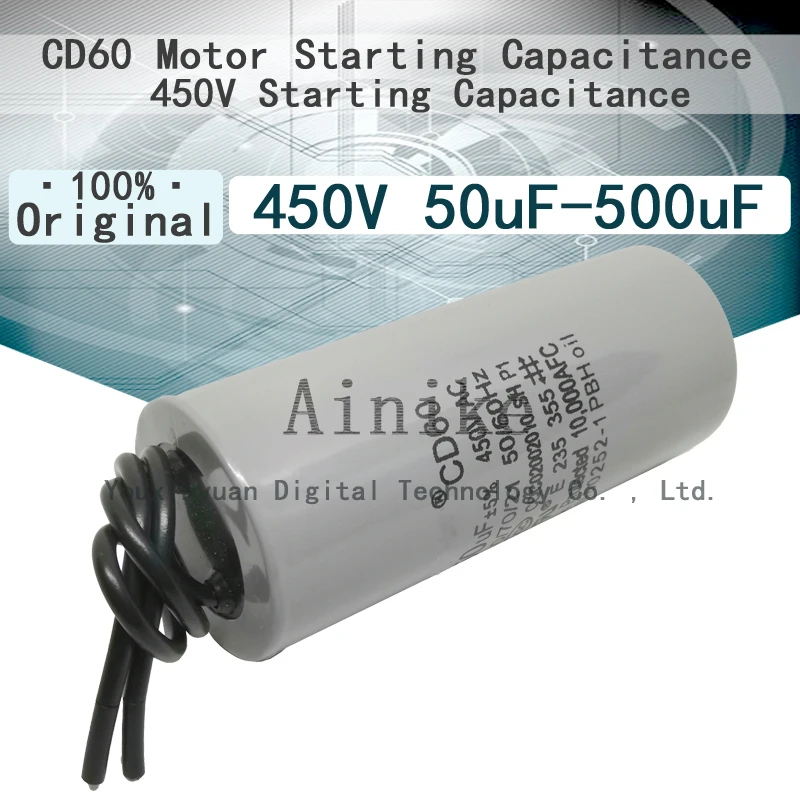Пусковая Емкость двигателя CD60 450 в 50 мкФ Ф 75 100 150 200 250 300 350 400 500 пусковая |