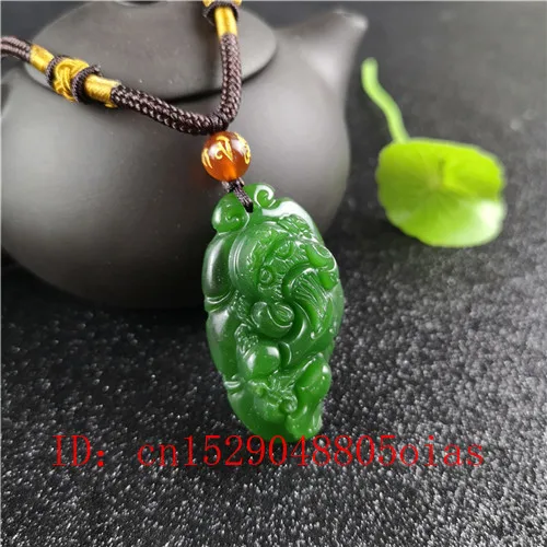 Натуральный зеленый китайский нефрит из области Хэтянь ожерелье C подвеской в