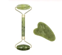 double heads jade stone facial massage roller natural for face lift body skin relaxation beauty slimming tool for face skin care