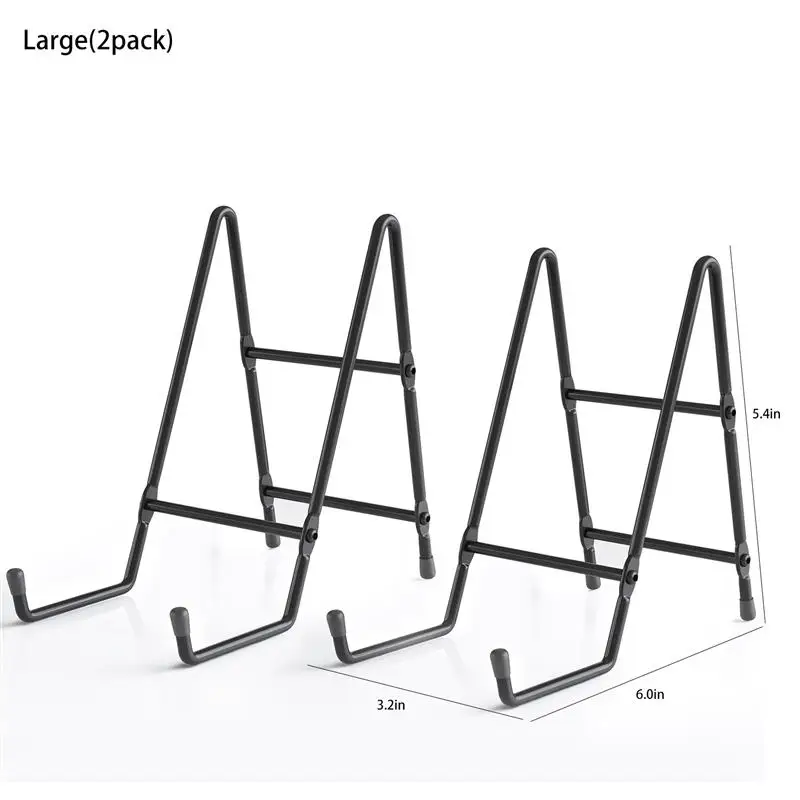 

2pcs Easel Decor Stand Set Desktop Placement Stand Metal Storage Rack Picture Book Certificate Display Holder Decoration