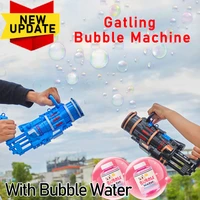 2021 new outdoor toy gatling bubble machine wedding supplies electric sound and light automatic bubble blower maker gun kids toy
