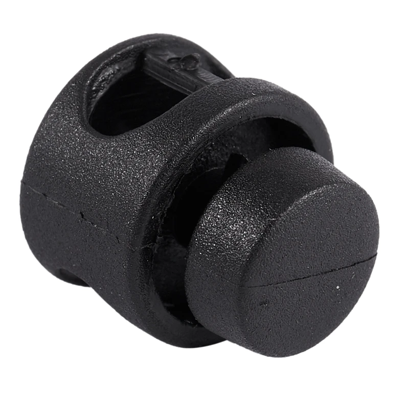 

10 Pcs Plastic Toggle Stoppers 2 Holes Cord Locks End Black