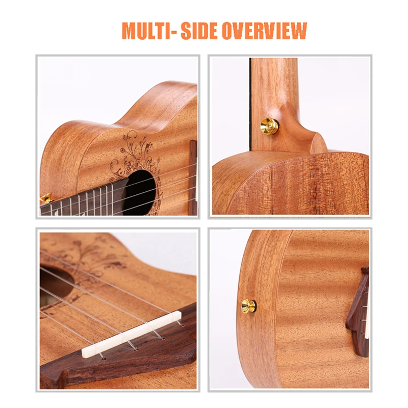 Acouway Ukulele Concert Soprano Tenor ukulele Mahogany body 21/23/26 inch Ukelele for Beginner + Bag Strap Case Tuner string |