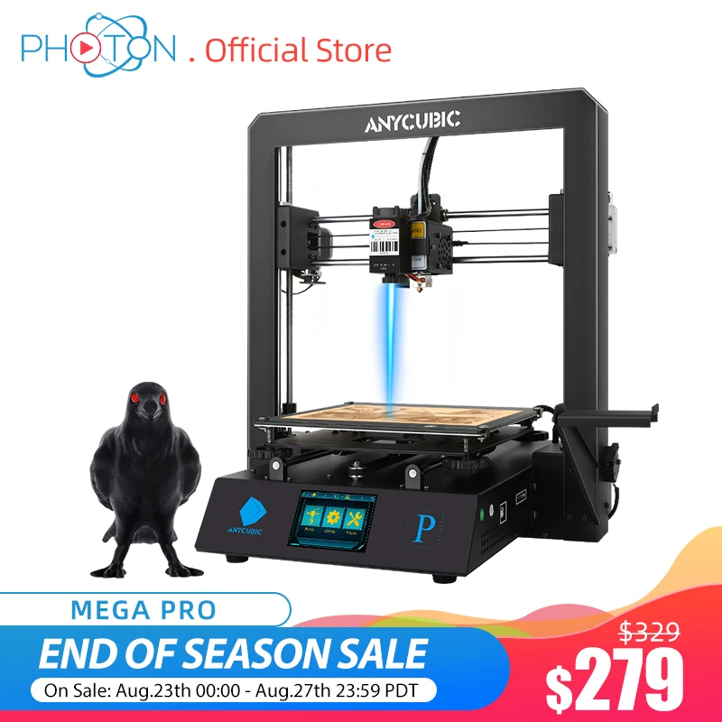 3D принтер ANYCUBIC Mega Pro лазерный гравер и принт 2 в 1 модульная конструкция