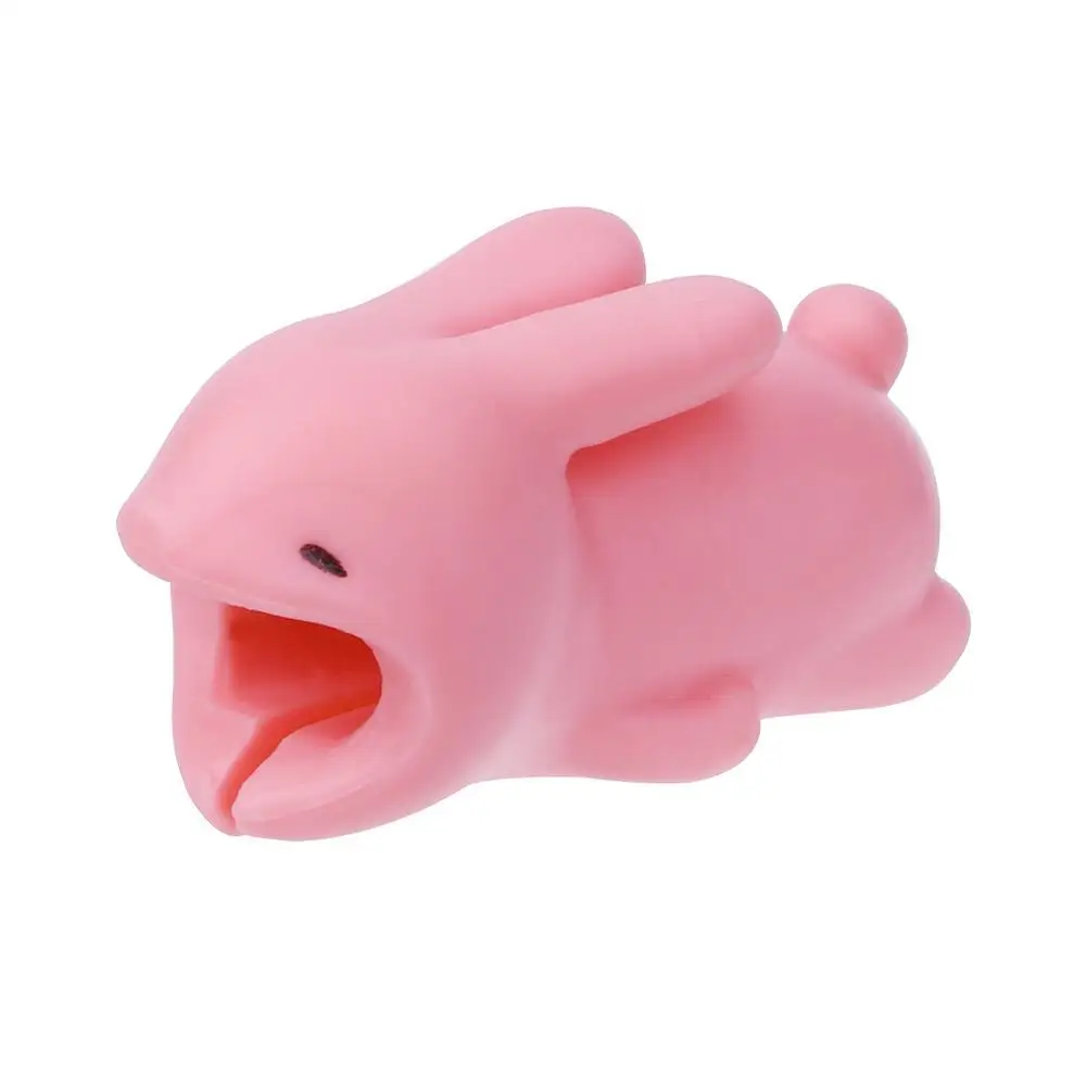 1 х Защита для кабеля с милыми животными противоударный USB кабель зарядки