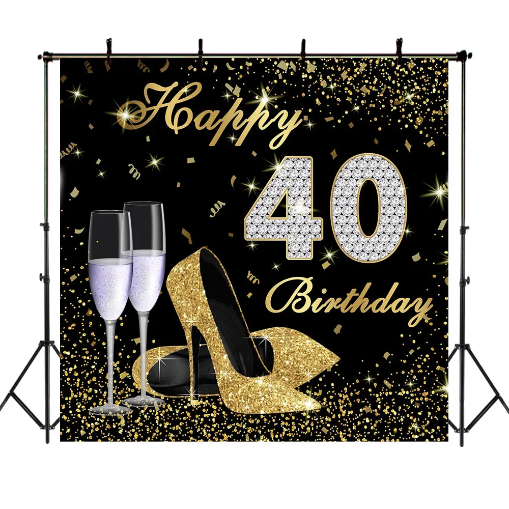 Фон для фотосъемки на высоком каблуке с 40 летним днем рождения элегантные