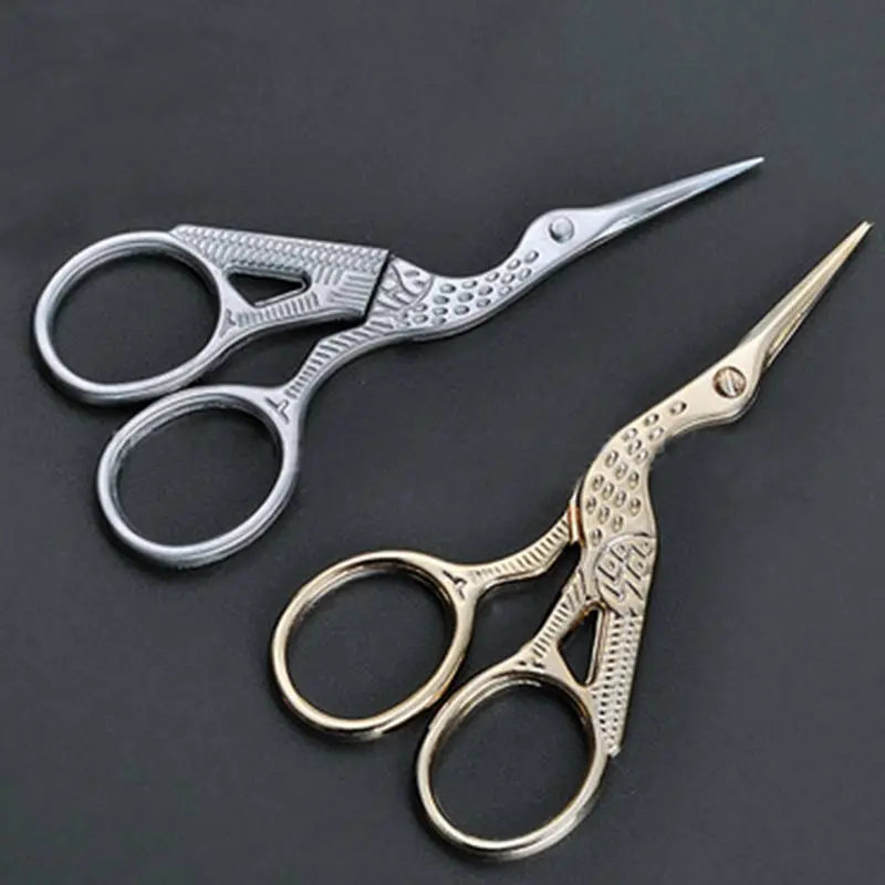 

Stainless Steel Scissors Retro Crane Shape Stork Embroidery Sewing Tools Measures Craft Shears CrossStitch Scissors Outdoor Tool