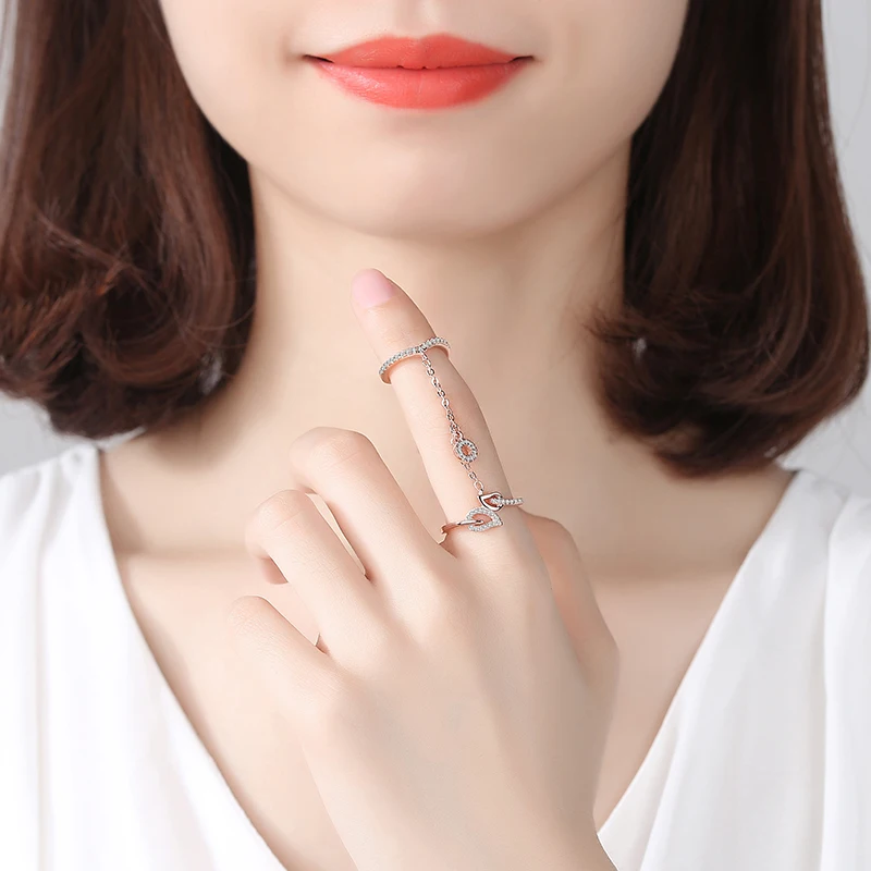 Женское кольцо TONGZHE серебряное из стерлингового серебра 925 пробы с кубическим