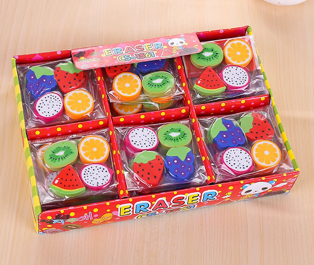 Карандаш детский в стиле кампуса милый апельсиновый ластик виде фруктов арбуза