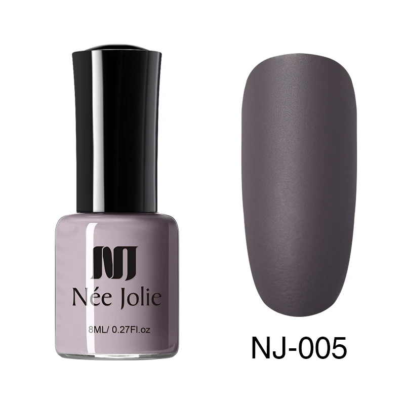 8ml NJ-05 NEE JOLIE 7,5 мл матовый тусклый лак для ногтей фиолетовый черный лак для ногтей маникюрный лак для ногтей 12 цветов - Цвет: 8ml NJ-05