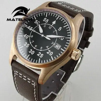 

Автоматические Мужские часы CUSN8, полностью Бронзовый чехол 39 мм, черный циферблат, 24 Драгоценности, Япония NH35A