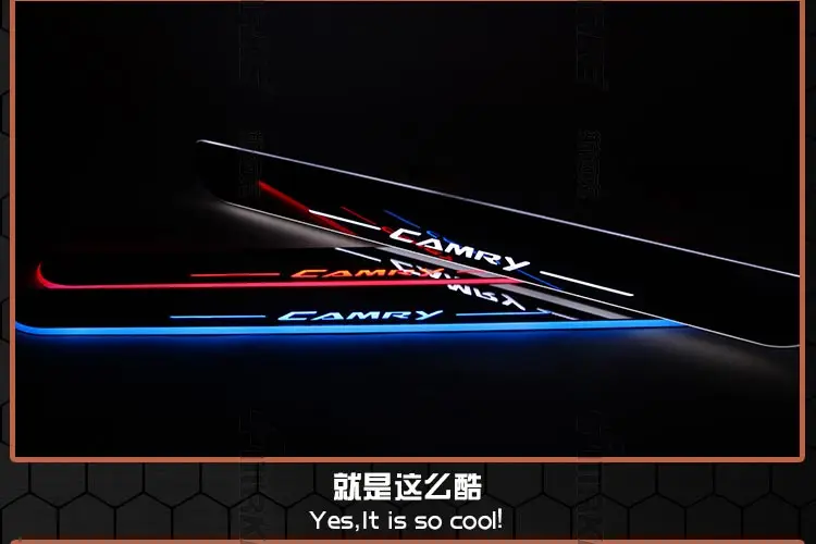 2 шт отличный автомобильный стиль Led движущиеся двери потертости, педаль автомобиля, Накладка на порог подсветка для ступеней для TOYOTA Camry 2011 до