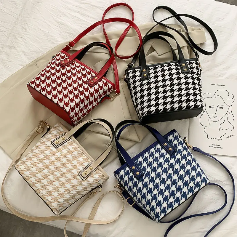

Small Crossbody Bags for Women Wool Fashion Plaid Messenger Bag Female