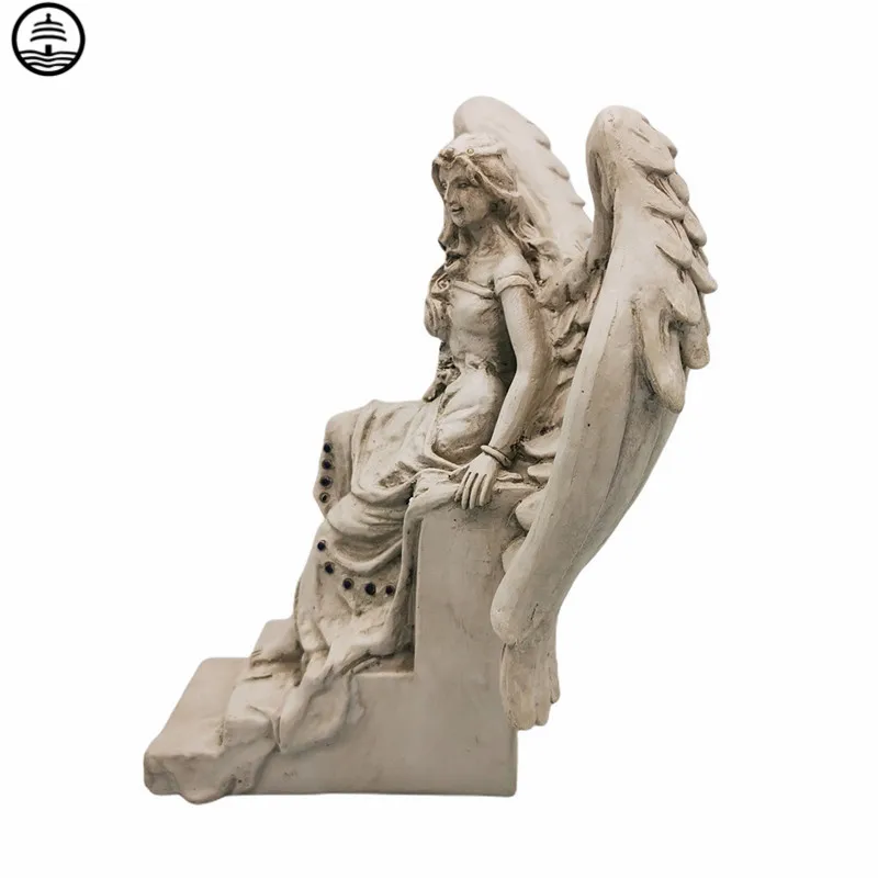 

Vintage Angel Wings Statue Goddess Artwork Modern Home Decoration Garden Accessories Ornaments Creative Table Piece Resin Decor