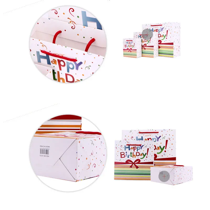 5 шт. экологичный пакет из крафт-бумаги для дня рождения Подарочный с ручками