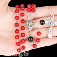 4 styles religious rosary glass bead crosses pendant necklaces fashion accessories unisex jewelrygifts