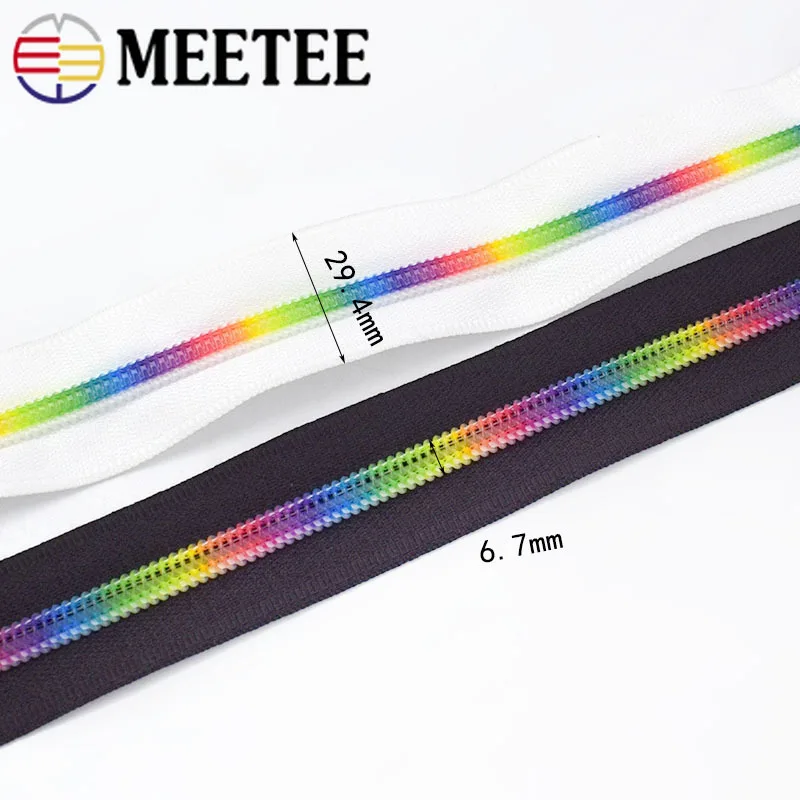Meetee 2/5/10meters 5# Nylon Colored Tooth Zipper Black White Cloth Code Loading DIY Home Textile Bag Sewing Accessories|Молнии| |
