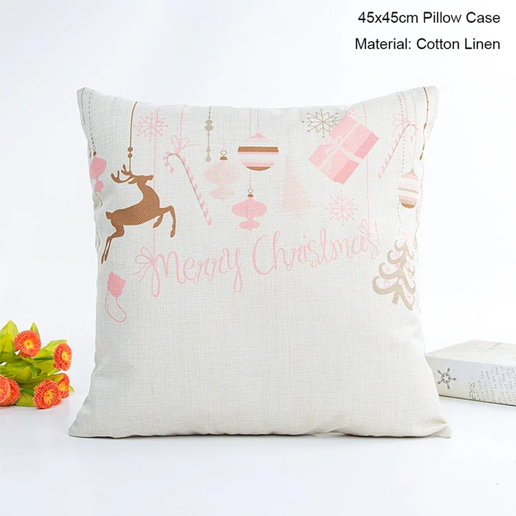 Pillow Case 6 Чехол для подушки с рождественским Рождеством, розовые подушки с Санта Клаусом для дивана, Рождественский чехол для подушки, рождественские украшения для дома, подарки - Цвет: Pillow Case 6
