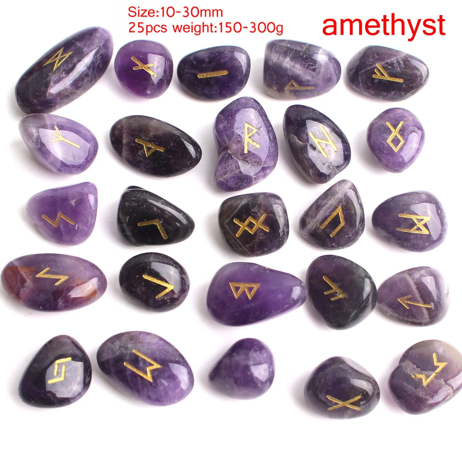 25 шт. натуральная Лапка аметист кристальная Руна фиолетовые руны гадание